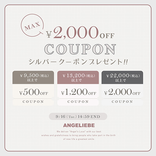 シルバークーポンプレゼント 最大2,000円オフ！