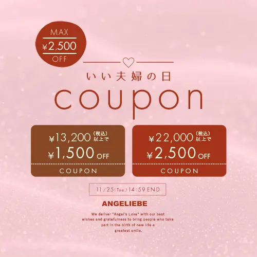 いい夫婦の日クーポン MAX2,500円OFF