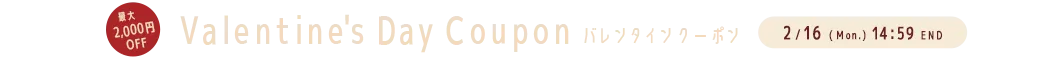 バレンタインクーポンMAX2,000円OFF