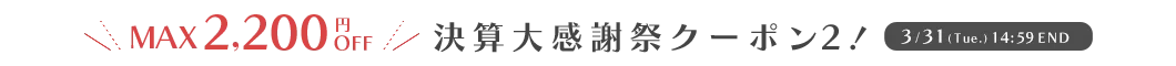決算感謝祭クーポン2 MAX￥2,200OFF