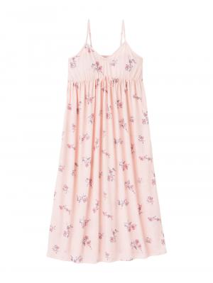 マタニティ パジャマ・ルームウェア|カップ付フラワーキャミドレス　マタニティ・授乳パジャマ・ワンマイル・ホームウェア・大きいサイズ|ペールピンク