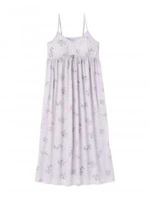 マタニティ パジャマ・ルームウェア|カップ付フラワーキャミドレス　マタニティ・授乳パジャマ・ワンマイル・ホームウェア・大きいサイズ|ペールパープル