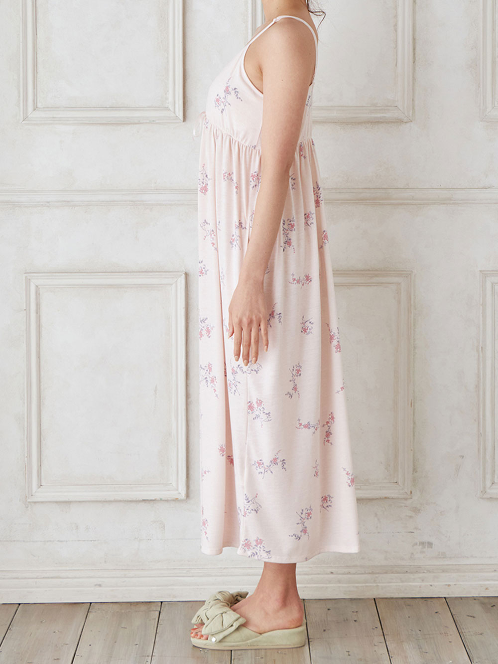 マタニティ パジャマ・ルームウェア|カップ付フラワーキャミドレス　マタニティ・授乳パジャマ・ワンマイル・ホームウェア・大きいサイズ