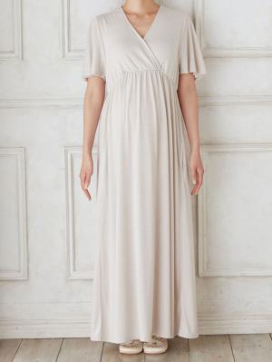 マタニティ パジャマ・ルームウェア|カップ付半袖カシュクールワンピース　マタニティ・授乳パジャマ・ワンマイル・ホームウェア・大きいサイズ