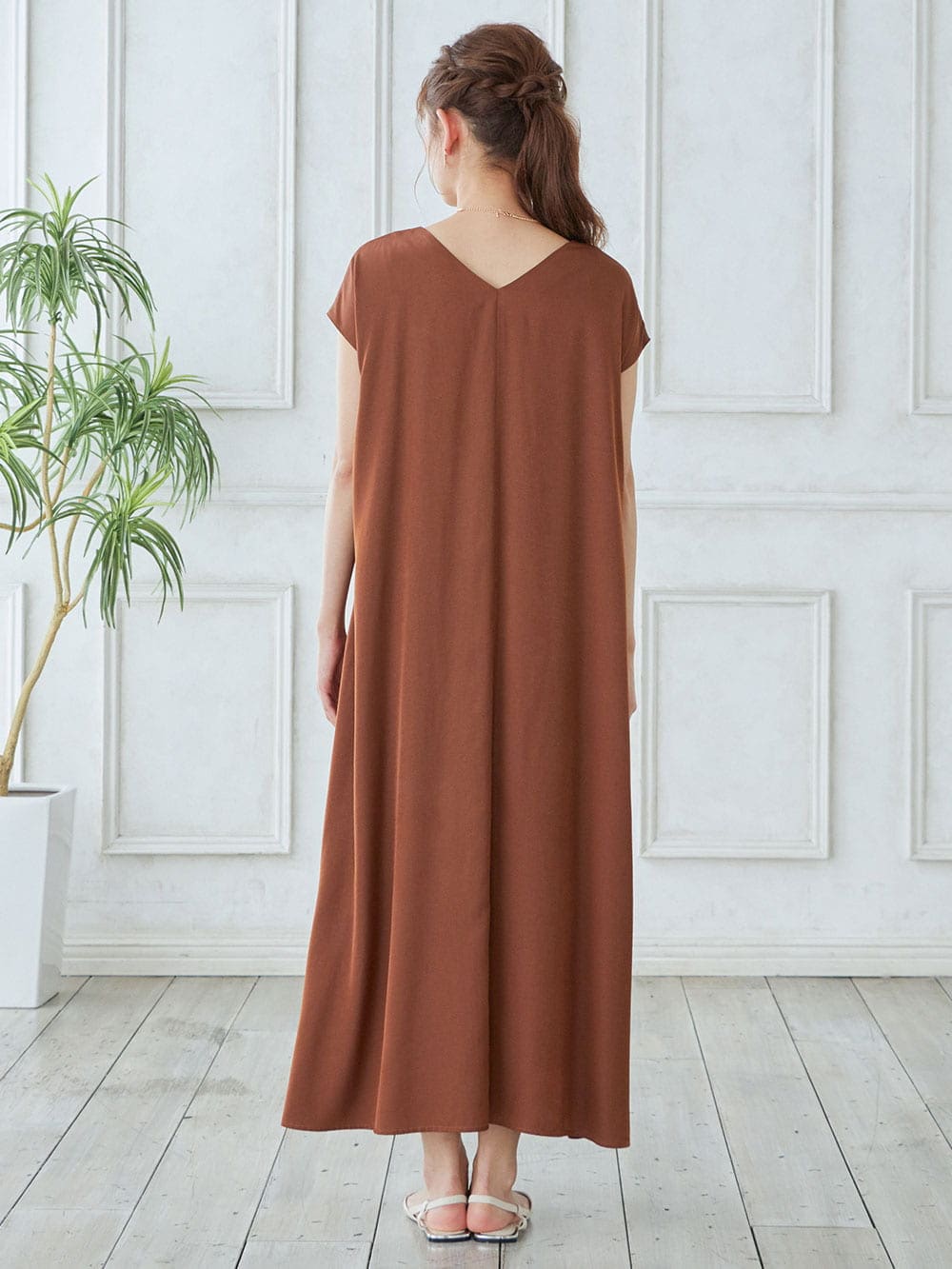 マタニティ ワンピース|フレンチスリーブ2WAYフレアワンピース　マタニティ・授乳服【出産後も長く使える】