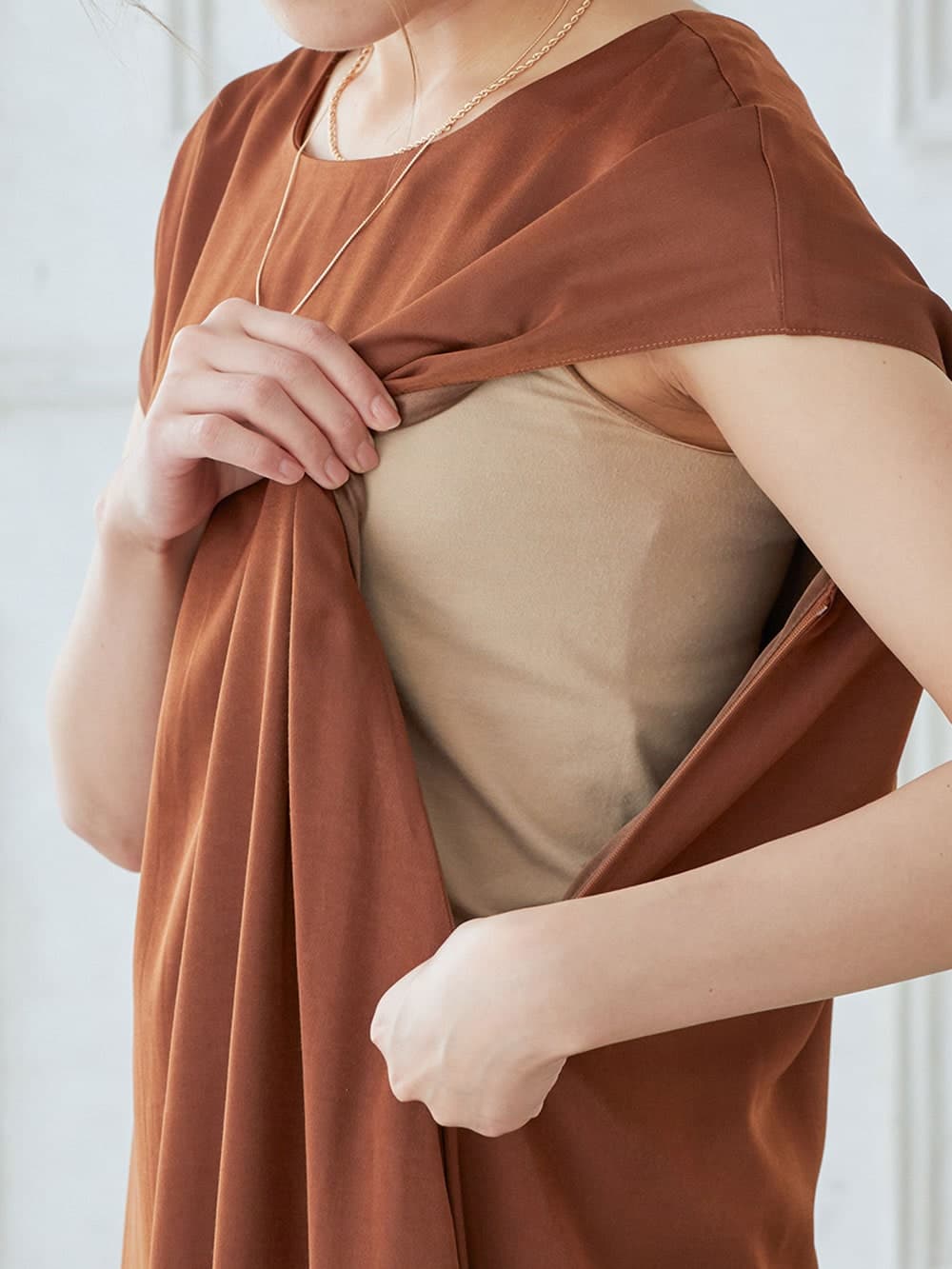 マタニティ ワンピース|フレンチスリーブ2WAYフレアワンピース　マタニティ・授乳服【出産後も長く使える】