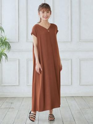 マタニティ ワンピース|フレンチスリーブ2WAYフレアワンピース　マタニティ・授乳服【出産後も長く使える】