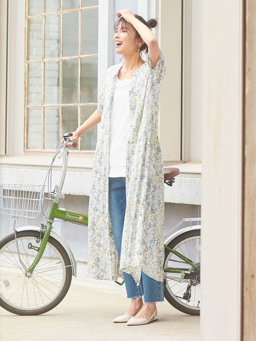 マタニティ ワンピース 【マタニティ・産後】花柄プリントホーム