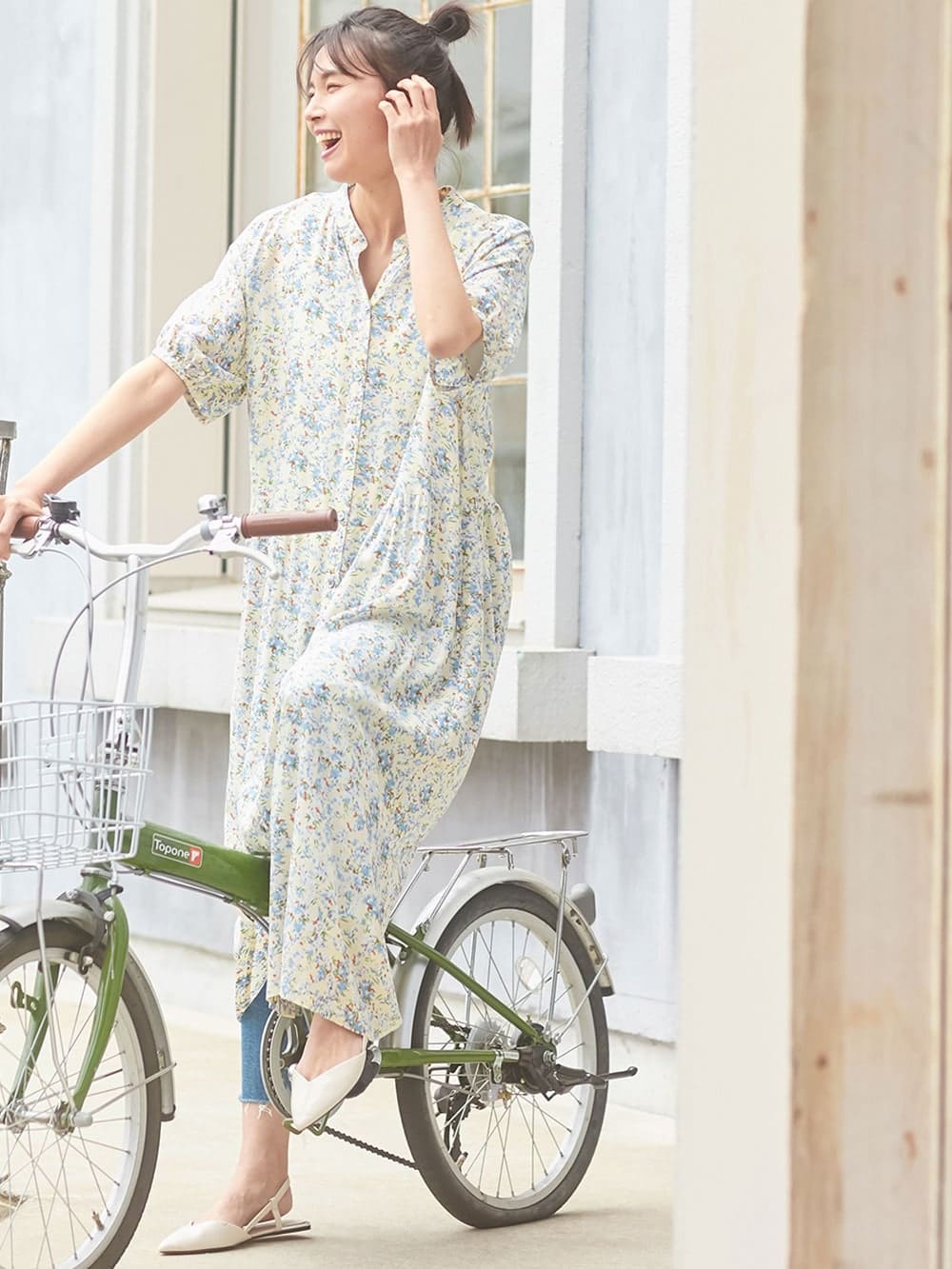 マタニティ ワンピース 【マタニティ・産後】花柄プリントホーム