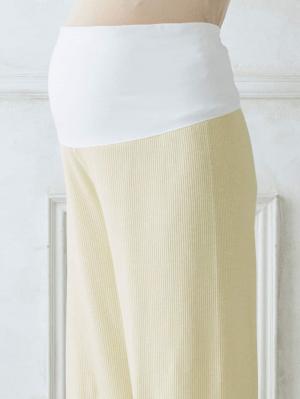 マタニティ パジャマ・ルームウェア|【マタニティ・授乳パジャマ】【セット】【親子コーデ可】リブヘンリーネック半袖トップス＆ワイドパンツ