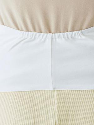 マタニティ パジャマ・ルームウェア|【マタニティ・授乳パジャマ】【セット】【親子コーデ可】リブヘンリーネック半袖トップス＆ワイドパンツ