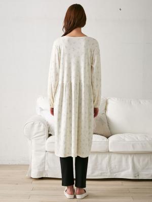 マタニティ パジャマ・ルームウェア|【セット】フラワープリントスムース切り替えワンピ＆レギンスパジャマ　マタニティ・授乳パジャマ