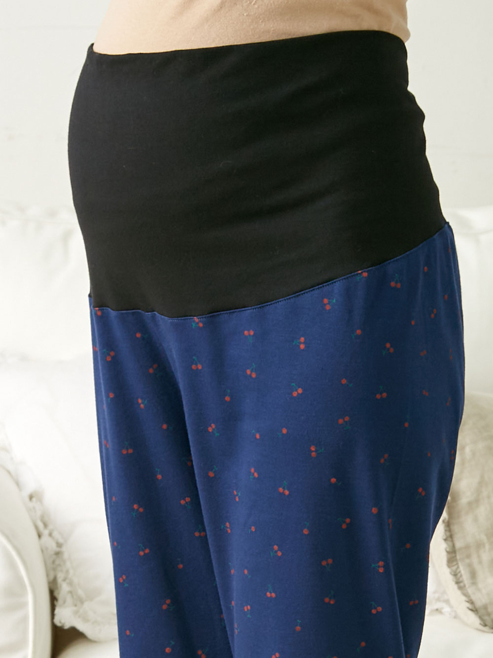 マタニティ パジャマ・ルームウェア|【セット】チェリープリントスムースフリルパジャマ　マタニティ・授乳パジャマ