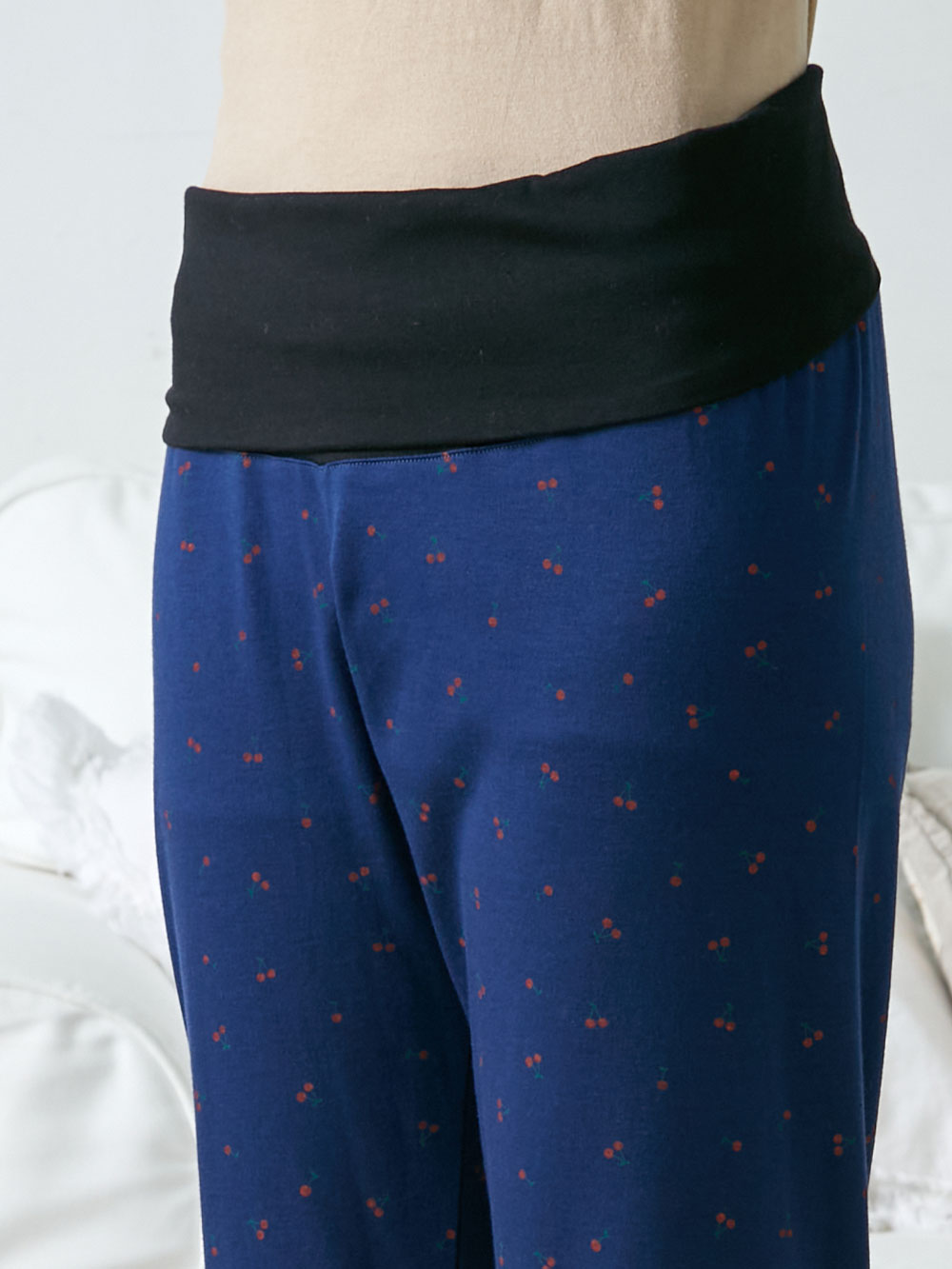 マタニティ パジャマ・ルームウェア|【セット】チェリープリントスムースフリルパジャマ　マタニティ・授乳パジャマ