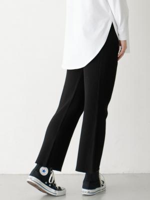 マタニティ パンツ|Rosemadame（ローズマダム）リブニットフレアパンツ　マタニティ・産後|ブラック