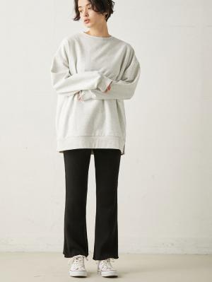 マタニティ パンツ|Rosemadame（ローズマダム）リブニットフレアパンツ　マタニティ・産後|ブラック