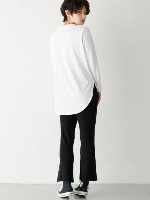 マタニティ パンツ|Rosemadame（ローズマダム）リブニットフレアパンツ　マタニティ・産後|ブラック