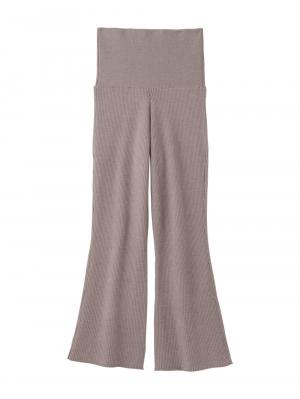 マタニティ パンツ|Rosemadame（ローズマダム）リブニットフレアパンツ　マタニティ・産後|モカ