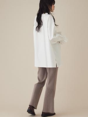 マタニティ パンツ|Rosemadame（ローズマダム）リブニットフレアパンツ　マタニティ・産後|モカ