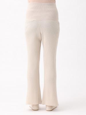 マタニティ パンツ|Rosemadame（ローズマダム）リブニットフレアパンツ　マタニティ・産後