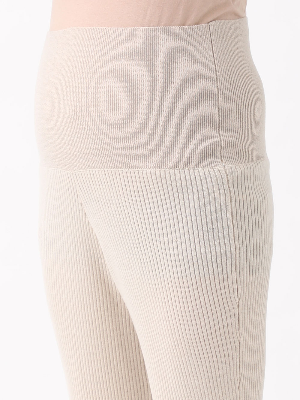 マタニティ パンツ|Rosemadame（ローズマダム）リブニットフレアパンツ　マタニティ・産後