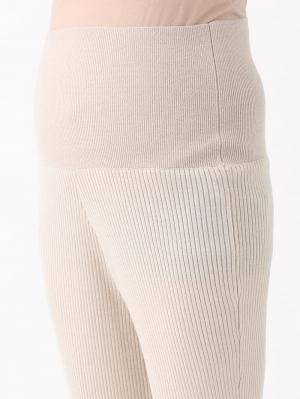 マタニティ パンツ|Rosemadame（ローズマダム）リブニットフレアパンツ　マタニティ・産後