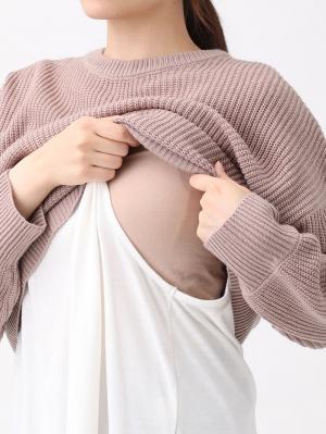 マタニティ トップス|Rosemadame(ローズマダム)ニットレイヤード風チュニックトップス マタニティ・授乳服【出産後も長く使える】