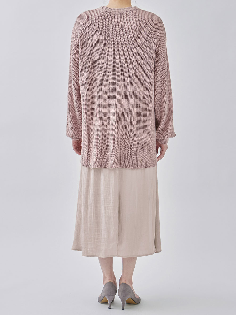 マタニティ ワンピース|ニット×サテン ドッキング ワンピース マタニティ・授乳服【出産後も長く使える】