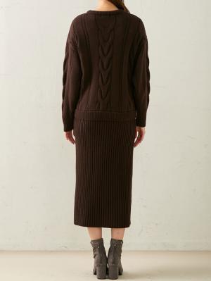 マタニティ ワンピース|Rosemadame（ローズマダム）ケーブルニットワンピ　マタニティ・授乳服【出産後も長く使える】