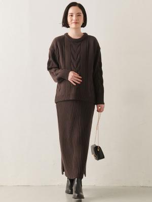 マタニティ ワンピース|Rosemadame（ローズマダム）ケーブルニットワンピ　マタニティ・授乳服【出産後も長く使える】