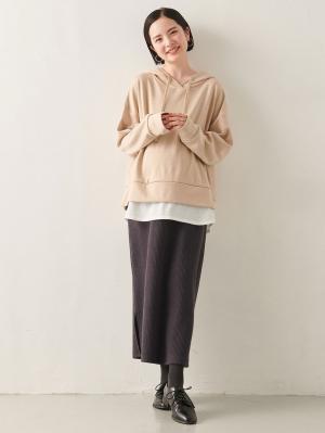 マタニティ ワンピース|パーカードッキングワンピース マタニティ・授乳服【出産後も長く使える】