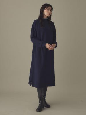 マタニティ ワンピース|Rosemadame（ローズマダム）ニットソー裏起毛ワンピース　マタニティ・授乳服【出産後も長く使える】|ネイビー