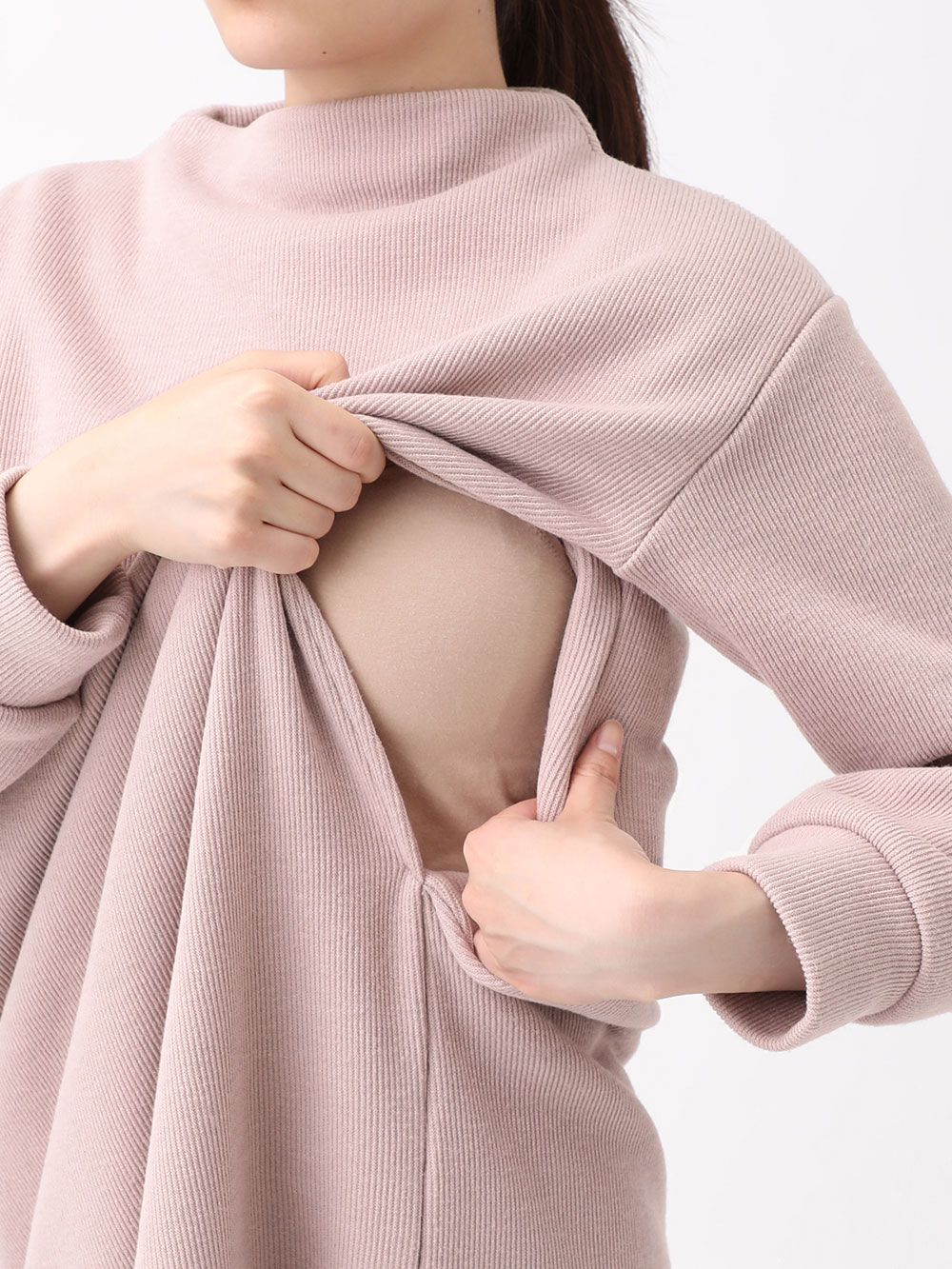 マタニティ ワンピース|Rosemadame（ローズマダム）ニットソー裏起毛ワンピース　マタニティ・授乳服【出産後も長く使える】