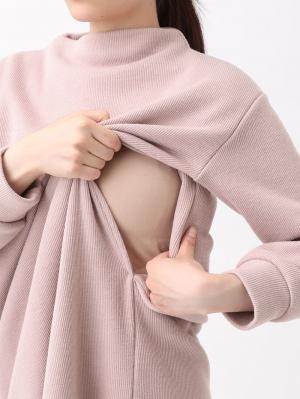 マタニティ ワンピース|Rosemadame（ローズマダム）ニットソー裏起毛ワンピース　マタニティ・授乳服【出産後も長く使える】