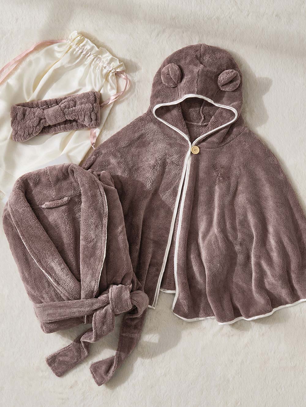 マタニティ パジャマ・ルームウェア|【親子コーデ】バスタイム3点セット　出産祝い　マタニティ・産後|ブラウン