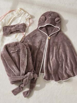 マタニティ パジャマ・ルームウェア|【親子コーデ】バスタイム3点セット　出産祝い　マタニティ・産後|ブラウン