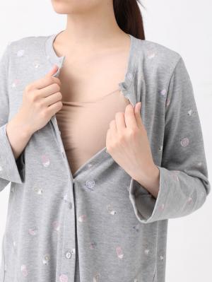 マタニティ パジャマ・ルームウェア|ガーゼ裏毛ジュースプリントネグリジェ　マタニティ・授乳パジャマ