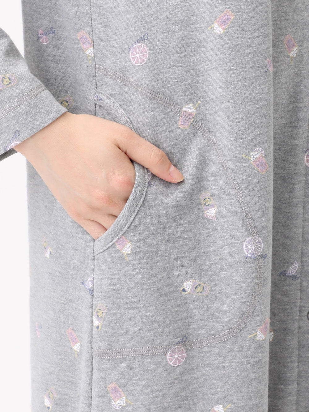 マタニティ パジャマ・ルームウェア|ガーゼ裏毛ジュースプリントネグリジェ　マタニティ・授乳パジャマ