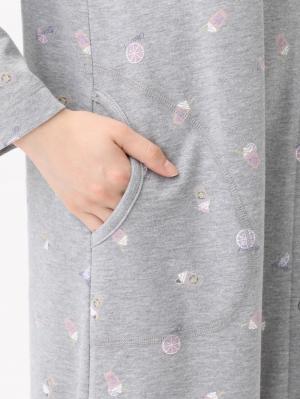 マタニティ パジャマ・ルームウェア|ガーゼ裏毛ジュースプリントネグリジェ　マタニティ・授乳パジャマ