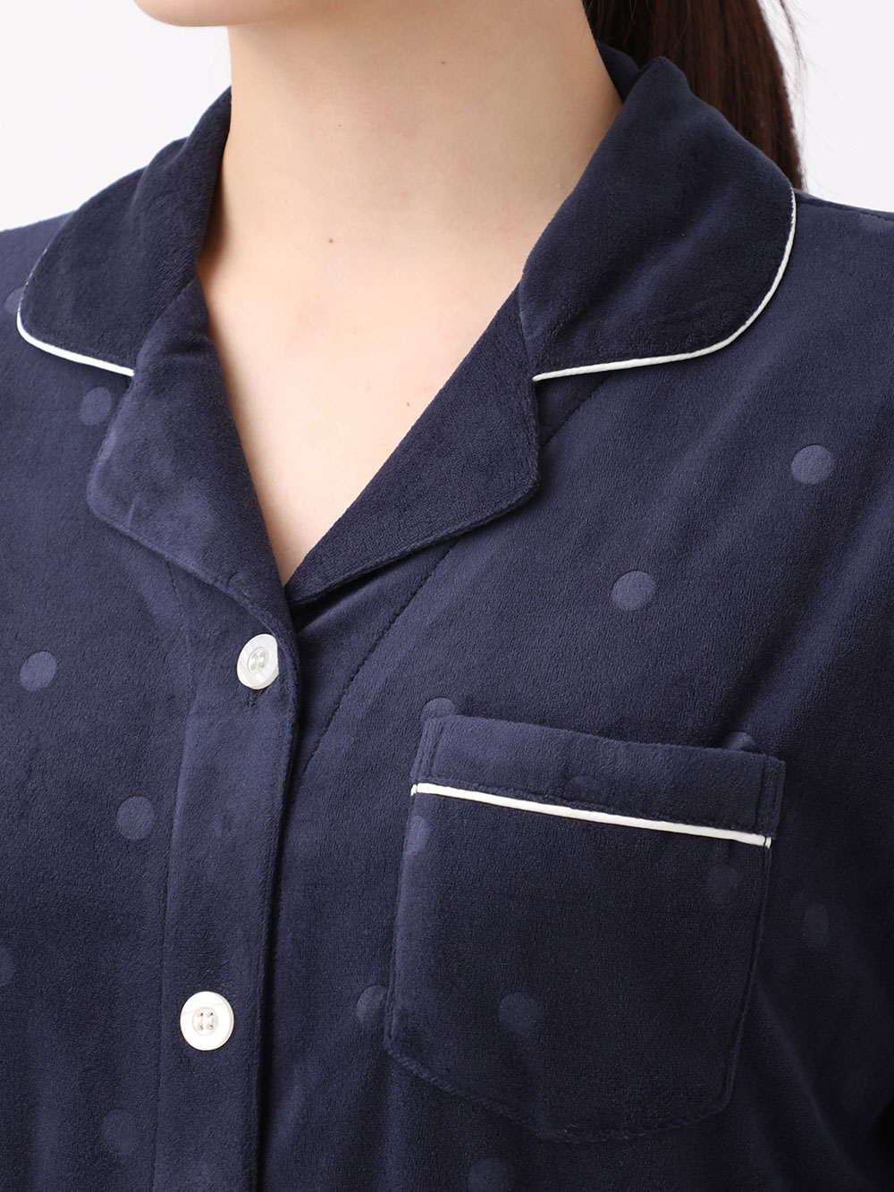 マタニティ パジャマ・ルームウェア|【セット】ベロアニットシームレスパジャマ　マタニティ・授乳パジャマ