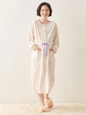 マタニティ パジャマ・ルームウェア|ベロアニットシームレスネグリジェ　マタニティ・授乳パジャマ