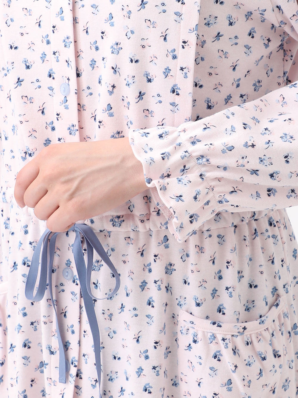 マタニティ パジャマ・ルームウェア|スムース花柄ロングスリーブネグリジェ　マタニティ・授乳パジャマ