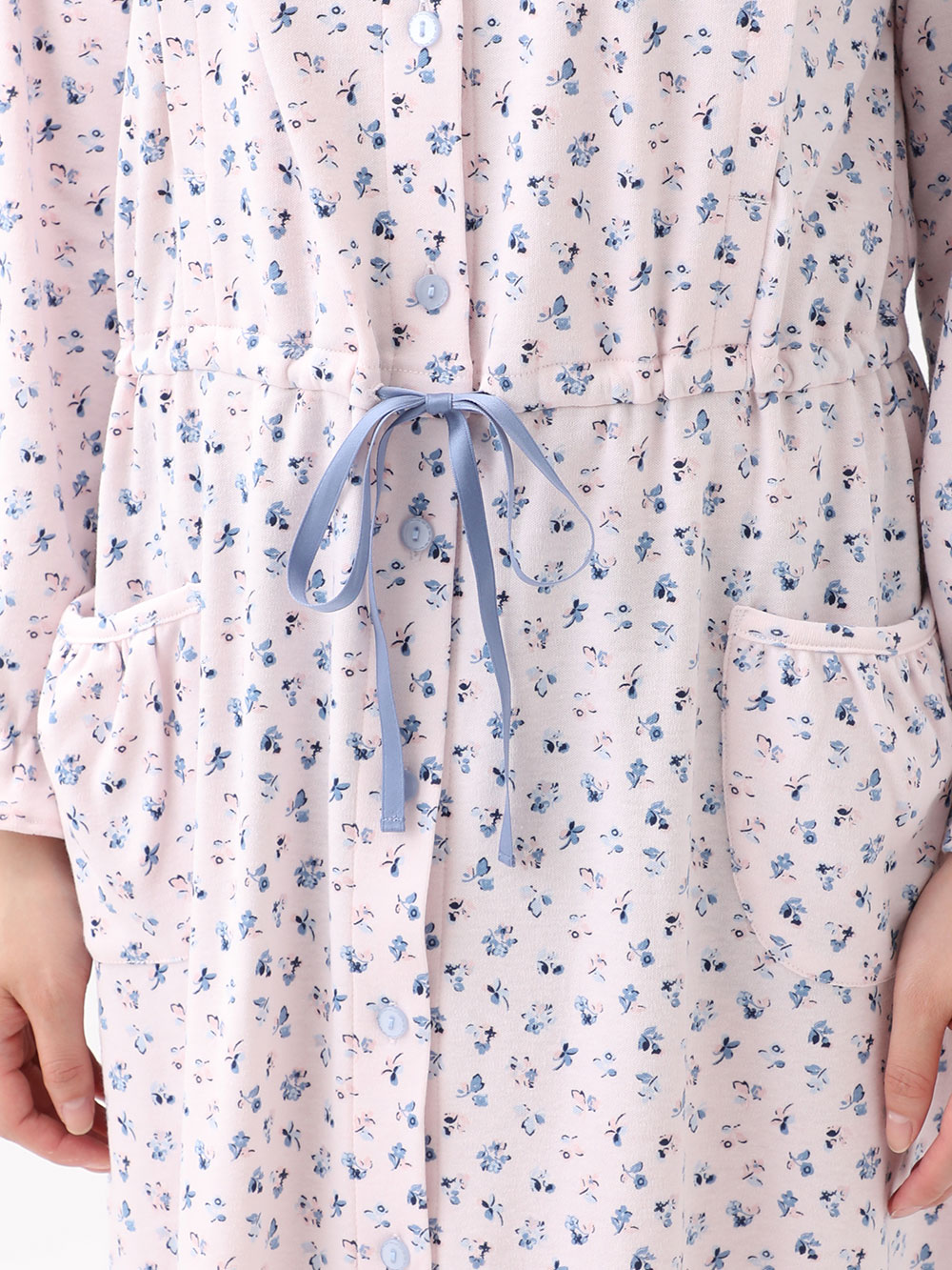 マタニティ パジャマ・ルームウェア|スムース花柄ロングスリーブネグリジェ　マタニティ・授乳パジャマ