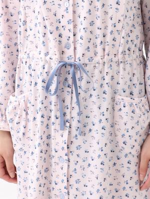 マタニティ パジャマ・ルームウェア|スムース花柄ロングスリーブネグリジェ　マタニティ・授乳パジャマ