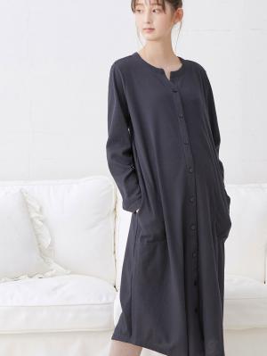 マタニティ パジャマ・ルームウェア|【セット】ワッフルワンピ×産前産後天竺レギンス2WAYパジャマ マタニティ・授乳服|ネイビー