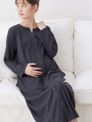 【セット】ワッフルワンピ×産前産後天竺レギンス2WAYパジャマ　マタニティ・授乳服10038