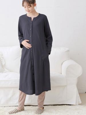マタニティ パジャマ・ルームウェア|【セット】ワッフルワンピ×産前産後天竺レギンス2WAYパジャマ マタニティ・授乳服|ネイビー