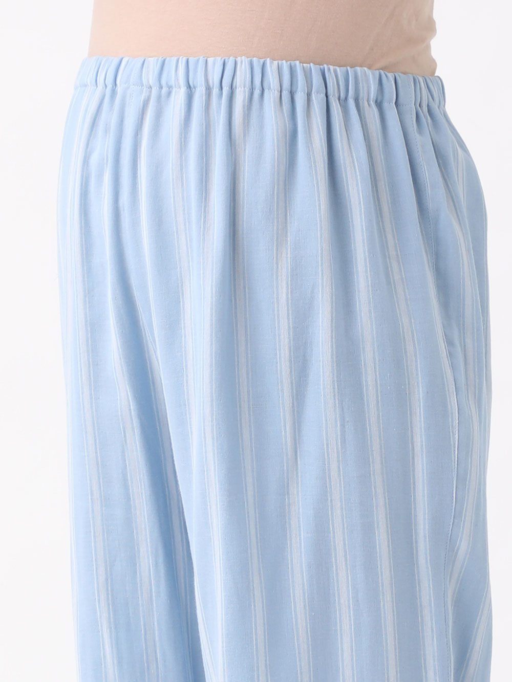 マタニティ パジャマ・ルームウェア|【セット】ストライプダブルガーゼ切替パジャマ　マタニティ・授乳パジャマ