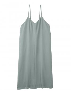 マタニティ ワンピース|【セット】サテンツイルキャミ ワンピース＆ニットソープルオーバー　マタニティ・授乳服【出産後も長く使える】|グレイッシュブルー