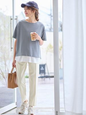 マタニティ パンツ|センタープレスパンツ　マタニティ・産後【出産後も長く使える】|ライトベージュ